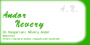 andor nevery business card